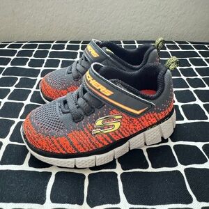 childrens skecher relaxed fit memory foam air cooled size 6 gray orange